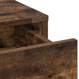 Berkfield Home 2 Piece Dressing Table Set with LED Smoked Oak Engineered Wood in Brown - thumbnail 7