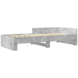 Berkfield Home Bed Frame without Mattress Concrete Grey 90x190 cm Single Engineered Wood - thumbnail 3
