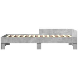 Berkfield Home Bed Frame without Mattress Concrete Grey 90x190 cm Single Engineered Wood - thumbnail 4