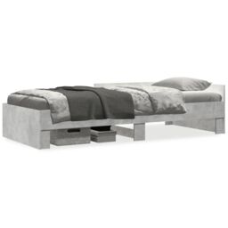 Berkfield Home Bed Frame without Mattress Concrete Grey 90x190 cm Single Engineered Wood - thumbnail 2