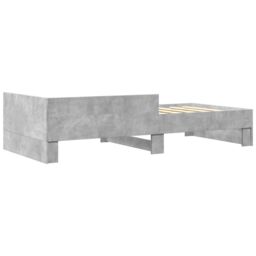 Berkfield Home Bed Frame without Mattress Concrete Grey 90x190 cm Single Engineered Wood - thumbnail 6
