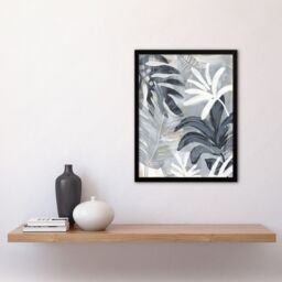 Artery8 Abstract Monstera Plant Lover Leaves Painting Framed Art Print in Grey - Size: A4 - thumbnail 4