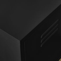 FurnitureboxUK Teksi 1 Door Black Metal Locker Bedside Table - thumbnail 4