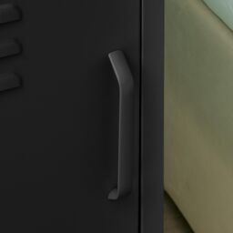 FurnitureboxUK Teksi 1 Door Black Metal Locker Bedside Table - thumbnail 5