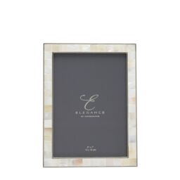 "ELEGANCE Nickel & Mother of Pearl Frame Gift Box 5"" x 7"" in Silver" - thumbnail 3
