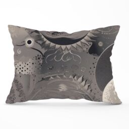 Warren Reed - Designer Abstract Moon Shapes Cushions in Grey - Size: 60 cm x 60 cm - thumbnail 1