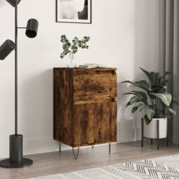 Berkfield Home Sideboard Smoked Oak 40x35x70 cm Engineered Wood in Brown - Size: 40 x 35 x 70 cm - thumbnail 2