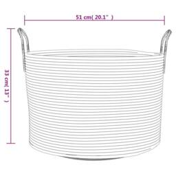 Berkfield Home Storage Basket Grey & White √ò51x33 cm Cotton - Size: 51x33 cm - thumbnail 9