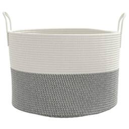 Berkfield Home Storage Basket Grey & White √ò51x33 cm Cotton - Size: 51x33 cm - thumbnail 4