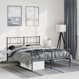 Berkfield Home Metal Bed Frame with Headboard & Footboard Black 120x190 cm Sma… - Size: King - thumbnail 2