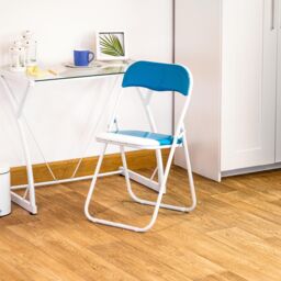 Harbour Housewares Coloured Padded Folding Chairs Pack of 2 in Blue - thumbnail 6