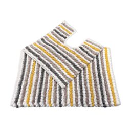 Allure Bath Fashions Chunky Bobble Striped Two Piece Bath Mat Set in Mustard - thumbnail 1