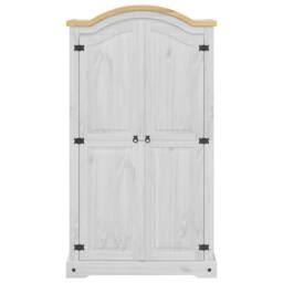 Berkfield Home Wardrobe Corona White 102x52x186 cm Solid Wood Pine - Size: 102 x 52 x 186 cm - thumbnail 4