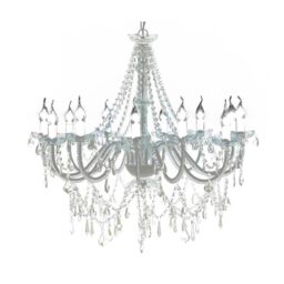 Berkfield Home Chandelier with 1600 Crystals in White - thumbnail 1