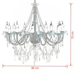 Berkfield Home Chandelier with 1600 Crystals in White - thumbnail 6
