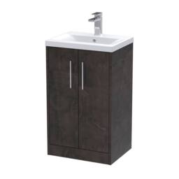 Balterley Winshill Contemporary 2 Door Floor Standing Vanity Basin Unit, 500mm in Grey