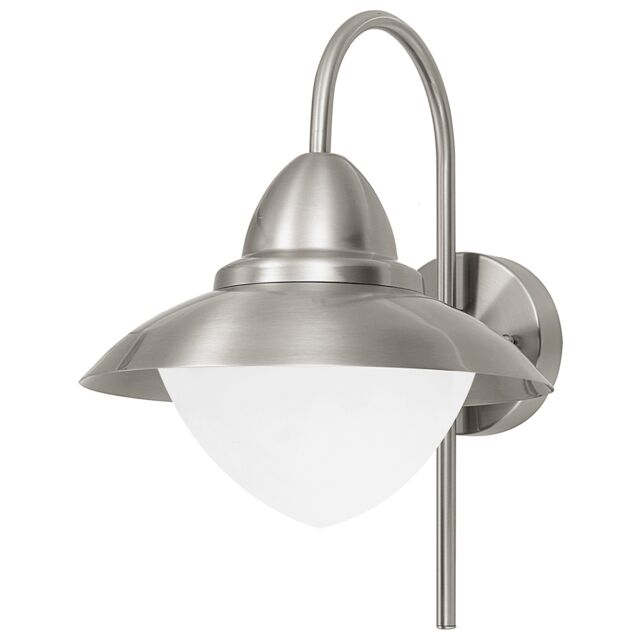 Loops IP44 Outdoor Wall Light Stainless Steel Opal Fisherman 1x 60W E27 Porch Lamp in Metallics - image 1