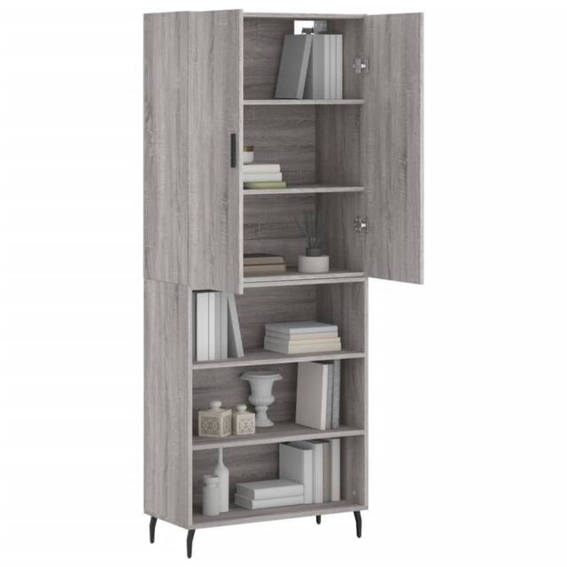 Berkfield Home Highboard Grey Sonoma 69.5x34x180 cm Engineered Wood - image 1