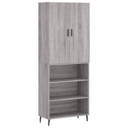 Berkfield Home Highboard Grey Sonoma 69.5x34x180 cm Engineered Wood - thumbnail 3