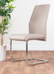 FurnitureboxUK Imperia 4 Seater Modern White High Gloss Rectangular Dining Table & 4 Lorenzo Faux Leather Chairs in Beige - thumbnail 4