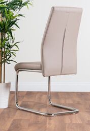 FurnitureboxUK Imperia 4 Seater Modern White High Gloss Rectangular Dining Table & 4 Lorenzo Faux Leather Chairs in Beige - thumbnail 6