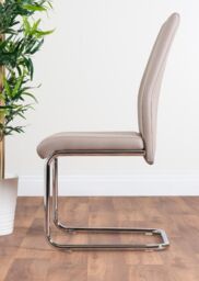 FurnitureboxUK Imperia 4 Seater Modern White High Gloss Rectangular Dining Table & 4 Lorenzo Faux Leather Chairs in Beige - thumbnail 9