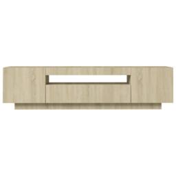 Berkfield Home TV Cabinet with LED Lights Sonoma Oak 160x35x40 cm in Light Brown - Size: 160 x 35 x 40 cm - thumbnail 8