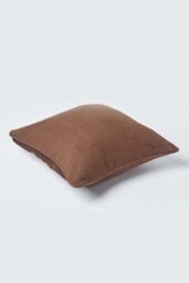 Homescapes Cotton Rajput Ribbed Cushion Cover in Chocolate - Size: 45 cm x 45 cm - thumbnail 3