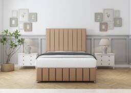 "Sloomy California Dumfries Divan Base No Drawers-54"" Headboard-12"" Footboard in Light Brown - Size: Small Single" - thumbnail 2