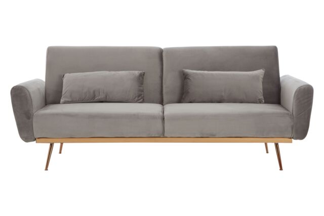Orsina Velvet Upholstered Velvet Sofa Bed, Elegant Seater Sofa Bed For Bedroom, Contemporary Sofa Bed in Grey - image 1