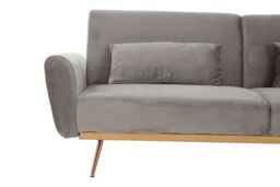Orsina Velvet Upholstered Velvet Sofa Bed, Elegant Seater Sofa Bed For Bedroom, Contemporary Sofa Bed in Grey - thumbnail 2