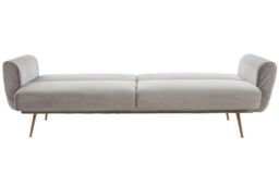 Orsina Velvet Upholstered Velvet Sofa Bed, Elegant Seater Sofa Bed For Bedroom, Contemporary Sofa Bed in Grey - thumbnail 4