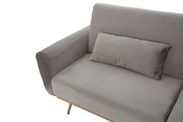 Orsina Velvet Upholstered Velvet Sofa Bed, Elegant Seater Sofa Bed For Bedroom, Contemporary Sofa Bed in Grey - thumbnail 3