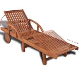 Berkfield Home Sun Lounger Solid Acacia Wood in Brown - thumbnail 3