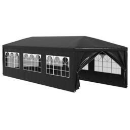 Berkfield Home Party Tent 3x9 m Anthracite in Black - thumbnail 2