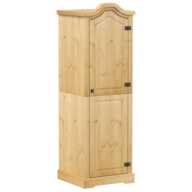 Berkfield Home Wardrobe Corona 55x52x170 cm Solid Wood Pine in Light Brown - Size: 55 x 52 x 170 cm - image 1