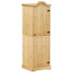 Berkfield Home Wardrobe Corona 55x52x170 cm Solid Wood Pine in Light Brown - Size: 55 x 52 x 170 cm - thumbnail 1
