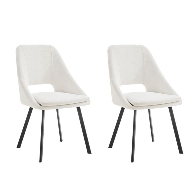 Home Detail Alba Velvet Dining Chair Set of 2, Black with Silver Legs in Grey - Size: 2 Pack - image 1