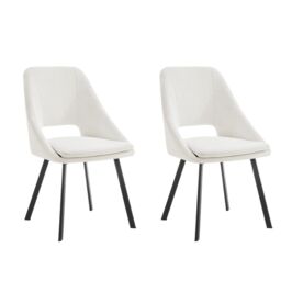 Home Detail Alba Velvet Dining Chair Set of 2, Black with Silver Legs in Grey - Size: 2 Pack