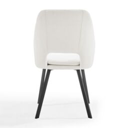 Home Detail Alba Velvet Dining Chair Set of 2, Black with Silver Legs in Grey - Size: 2 Pack - thumbnail 3