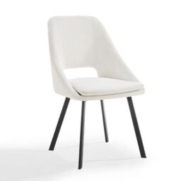 Home Detail Alba Velvet Dining Chair Set of 2, Black with Silver Legs in Grey - Size: 2 Pack - thumbnail 2