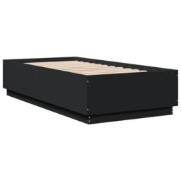 Berkfield Home Bed Frame with LED without Mattress Black 90x190 cm Single - thumbnail 3