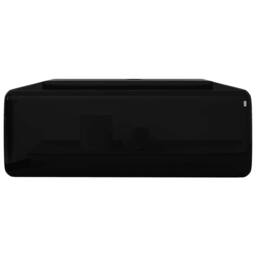 Berkfield Home Elegant Ceramic Bathroom Sink Basin Faucet /Overflow Hole Black Square - thumbnail 5