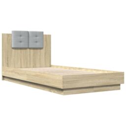 Berkfield Home Bed Frame without Mattress Sonoma Oak 90x190 cm Single in Brown - thumbnail 3