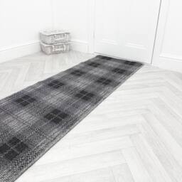 runrug Carpet Runner Rug - Indoor/Outdoor, Reversible, 2mm - 'Plaid' in Black - Size: 60 cm x 390 cm - thumbnail 6