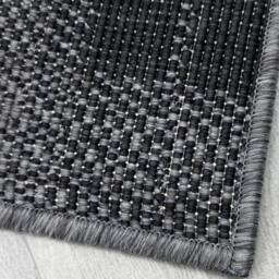 runrug Carpet Runner Rug - Indoor/Outdoor, Reversible, 2mm - 'Plaid' in Black - Size: 60 cm x 390 cm - thumbnail 2