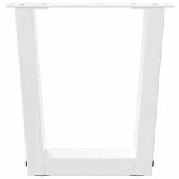 Berkfield Home Dining Table Legs V-Shape 2 pcs White 40x(30-31.3) cm Steel - thumbnail 5