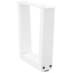Berkfield Home Dining Table Legs V-Shape 2 pcs White 40x(30-31.3) cm Steel - thumbnail 4