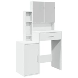 Berkfield Home Dressing Table with Cabinet White 80x35x132 cm - Size: 80 x 35 x 132 cm - thumbnail 2