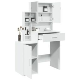 Berkfield Home Dressing Table with Cabinet White 80x35x132 cm - Size: 80 x 35 x 132 cm - thumbnail 4